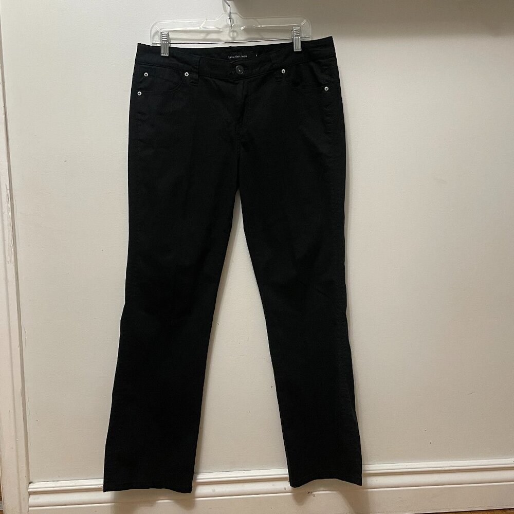 Calvin Klein Straight Leg Black Denim Jeans - Size 12